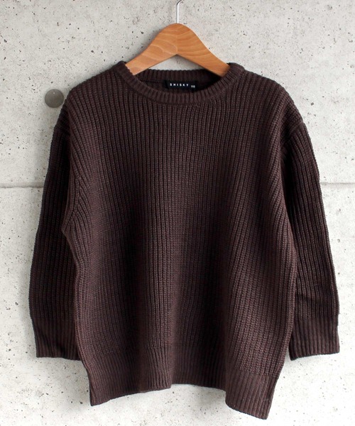 THE CASUAL(カジュアル)の「7G 畦編み BIG ニット キッズ(ニット/セーター・キッズ・ブラウン系その他/ブラウン/グレー系その他/チャコール/アイボリー/モカ/ベージュ/ブラック/杢グレー/ブラウン系その他2・140cm/120cm/130cm/150cm/160cm/110cm)」の7枚目の写真