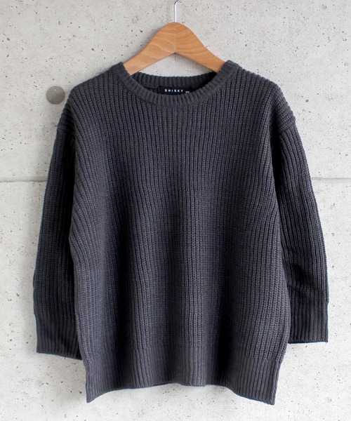 THE CASUAL(カジュアル)の「7G 畦編み BIG ニット キッズ(ニット/セーター・キッズ・ブラウン系その他/ブラウン/グレー系その他/チャコール/アイボリー/モカ/ベージュ/ブラック/杢グレー/ブラウン系その他2・140cm/120cm/130cm/150cm/160cm/110cm)」の6枚目の写真