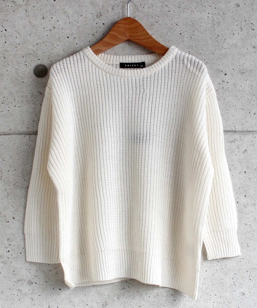 THE CASUAL(カジュアル)の「7G 畦編み BIG ニット キッズ(ニット/セーター・キッズ・ブラウン系その他/ブラウン/グレー系その他/チャコール/アイボリー/モカ/ベージュ/ブラック/杢グレー/ブラウン系その他2・140cm/120cm/130cm/150cm/160cm/110cm)」の2枚目の写真