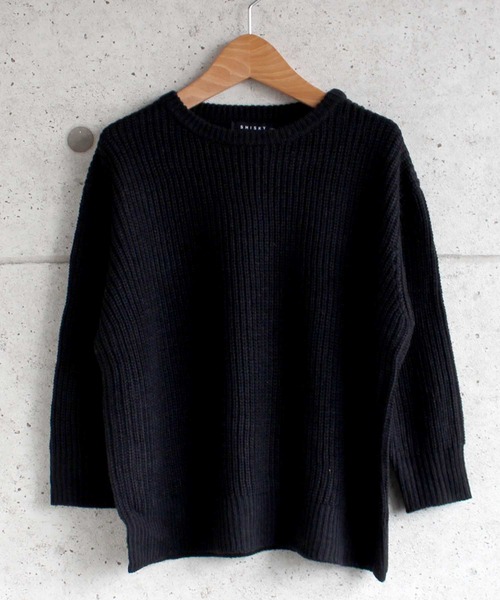 THE CASUAL(カジュアル)の「7G 畦編み BIG ニット キッズ(ニット/セーター・キッズ・ブラウン系その他/ブラウン/グレー系その他/チャコール/アイボリー/モカ/ベージュ/ブラック/杢グレー/ブラウン系その他2・140cm/120cm/130cm/150cm/160cm/110cm)」の3枚目の写真