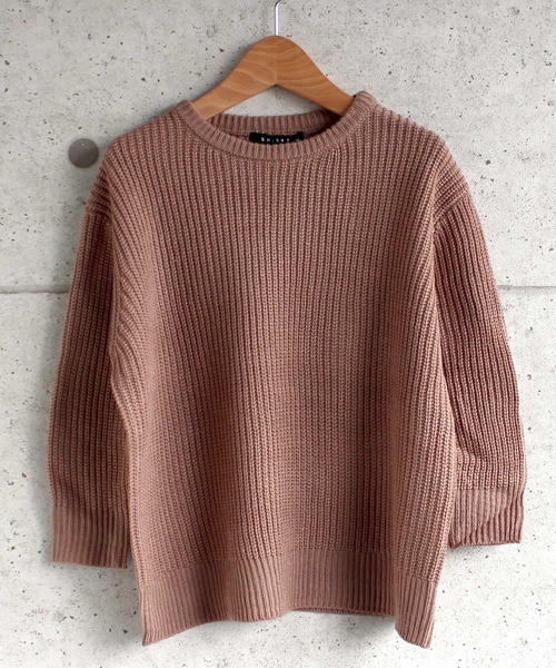 THE CASUAL(カジュアル)の「7G 畦編み BIG ニット キッズ(ニット/セーター・キッズ・ブラウン系その他/ブラウン/グレー系その他/チャコール/アイボリー/モカ/ベージュ/ブラック/杢グレー/ブラウン系その他2・140cm/120cm/130cm/150cm/160cm/110cm)」の8枚目の写真