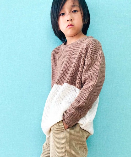 THE CASUAL(カジュアル)の「7G 畦編み BIG ニット キッズ(ニット/セーター・キッズ・ブラウン系その他/ブラウン/グレー系その他/チャコール/アイボリー/モカ/ベージュ/ブラック/杢グレー/ブラウン系その他2・140cm/120cm/130cm/150cm/160cm/110cm)」の11枚目の写真