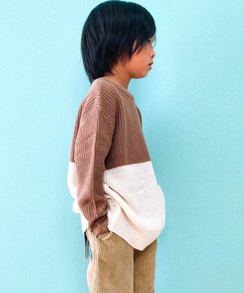 THE CASUAL(カジュアル)の「7G 畦編み BIG ニット キッズ(ニット/セーター・キッズ・ブラウン系その他/ブラウン/グレー系その他/チャコール/アイボリー/モカ/ベージュ/ブラック/杢グレー/ブラウン系その他2・140cm/120cm/130cm/150cm/160cm/110cm)」の12枚目の写真