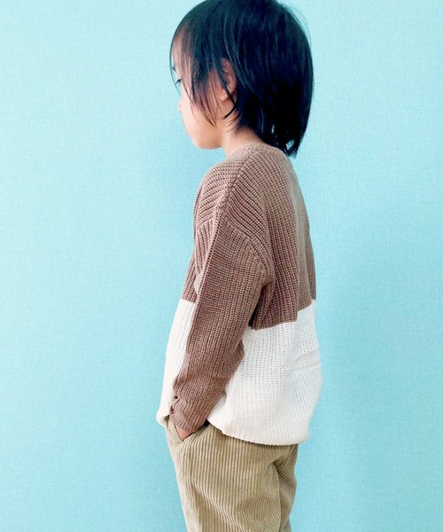 THE CASUAL(カジュアル)の「7G 畦編み BIG ニット キッズ(ニット/セーター・キッズ・ブラウン系その他/ブラウン/グレー系その他/チャコール/アイボリー/モカ/ベージュ/ブラック/杢グレー/ブラウン系その他2・140cm/120cm/130cm/150cm/160cm/110cm)」の14枚目の写真