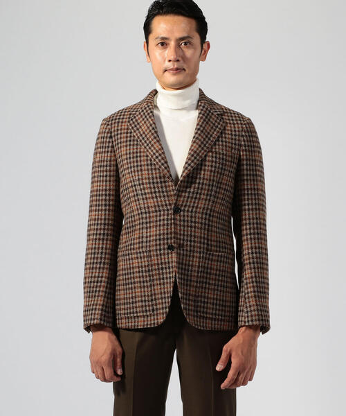 美品 トゥモローランド ソレイアード 定価2,5万 総柄ジャケット W241 セール】ラグジュアリーツイード シングル3Bジャケット LANIFICIO DI