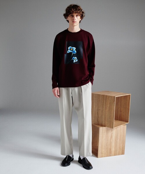 tk.TAKEO KIKUCHI(ティーケータケオキクチ)の「◆ダークフラワーロンT(Tシャツ/カットソー・メンズ・オフホワイト/ブラック/ボルドー・02/03)」の9枚目の写真