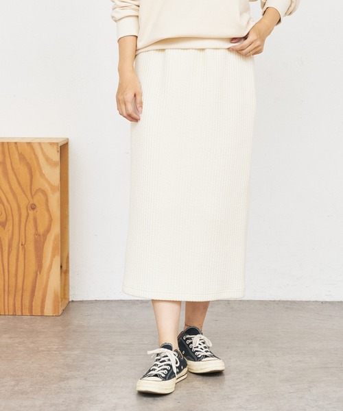 BONbazaar（ボンバザール）の「【防寒におすすめ】ストライプキルトスカート（スカート・レディース・ネイビー/グレー/オフホワイト・40）」の2枚目の写真