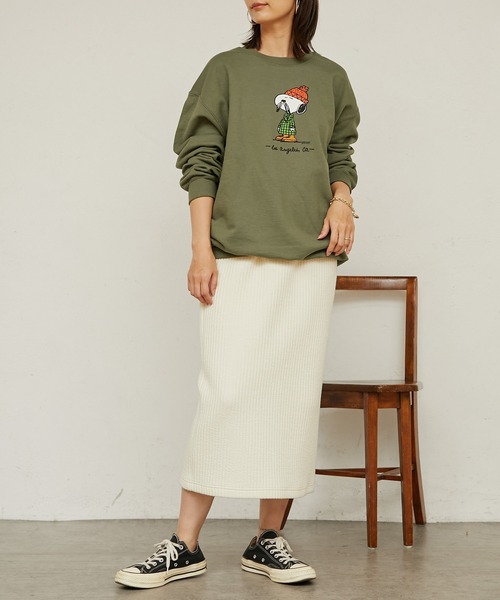 BONbazaar（ボンバザール）の「【防寒におすすめ】ストライプキルトスカート（スカート・レディース・ネイビー/グレー/オフホワイト・40）」の4枚目の写真