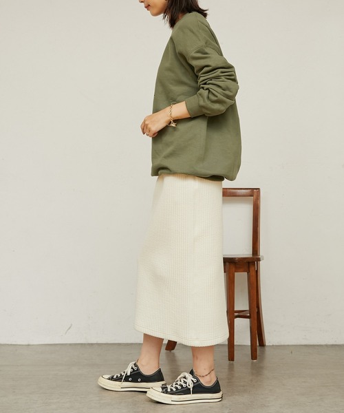 BONbazaar（ボンバザール）の「【防寒におすすめ】ストライプキルトスカート（スカート・レディース・ネイビー/グレー/オフホワイト・40）」の5枚目の写真