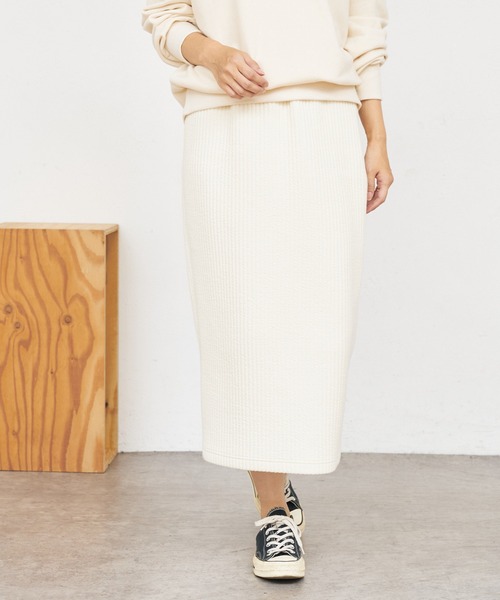 BONbazaar（ボンバザール）の「【防寒におすすめ】ストライプキルトスカート（スカート・レディース・ネイビー/グレー/オフホワイト・40）」の7枚目の写真