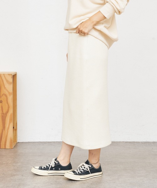 BONbazaar（ボンバザール）の「【防寒におすすめ】ストライプキルトスカート（スカート・レディース・ネイビー/グレー/オフホワイト・40）」の8枚目の写真