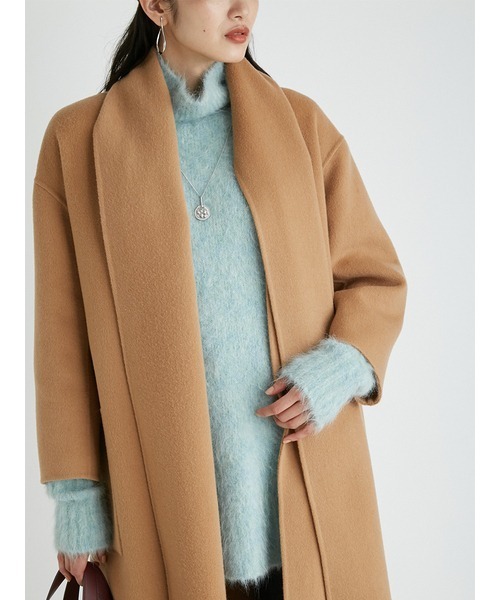 Mila Owen（ミラオーウェン）の「フリンジストール付接結ロングコート