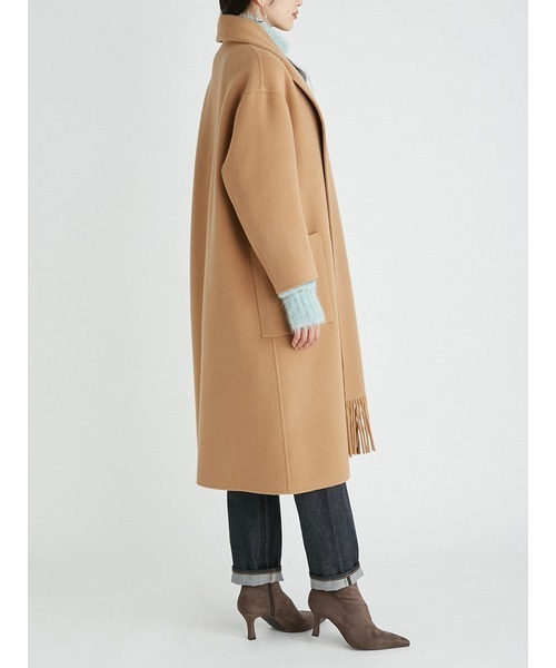 Mila Owen（ミラオーウェン）の「フリンジストール付接結ロングコート