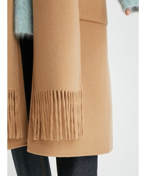 Mila Owen（ミラオーウェン）の「フリンジストール付接結ロングコート