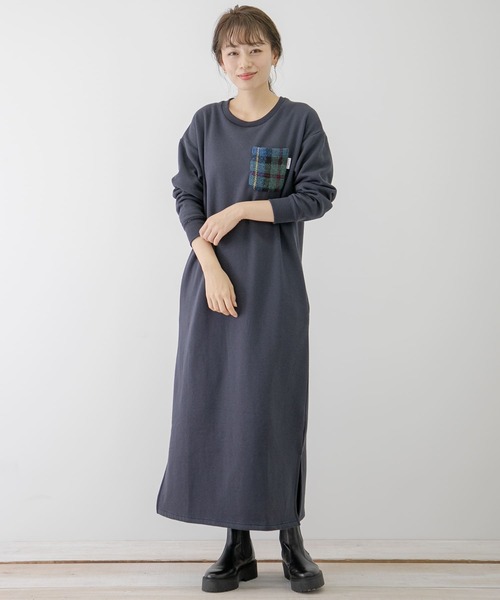 URBAN RESEARCH Sonny Label（アーバンリサーチサニーレーベル）の「【WEB限定】ハリスツイードポケット付きスウェットワンピース（ワンピース・レディース・ネイビー/ブラウン/カーキ・FREE）」の11枚目の写真