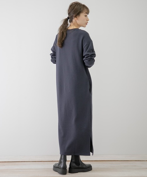 URBAN RESEARCH Sonny Label（アーバンリサーチサニーレーベル）の「【WEB限定】ハリスツイードポケット付きスウェットワンピース（ワンピース・レディース・ネイビー/ブラウン/カーキ・FREE）」の12枚目の写真