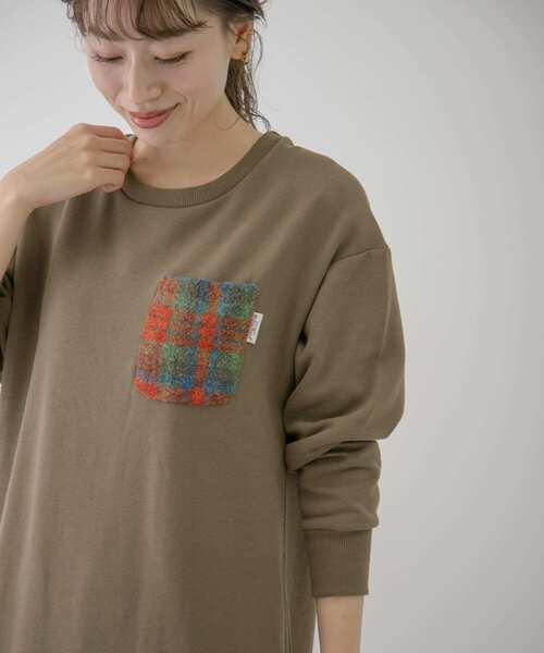URBAN RESEARCH Sonny Label（アーバンリサーチサニーレーベル）の「【WEB限定】ハリスツイードポケット付きスウェットワンピース（ワンピース・レディース・ネイビー/ブラウン/カーキ・FREE）」の15枚目の写真