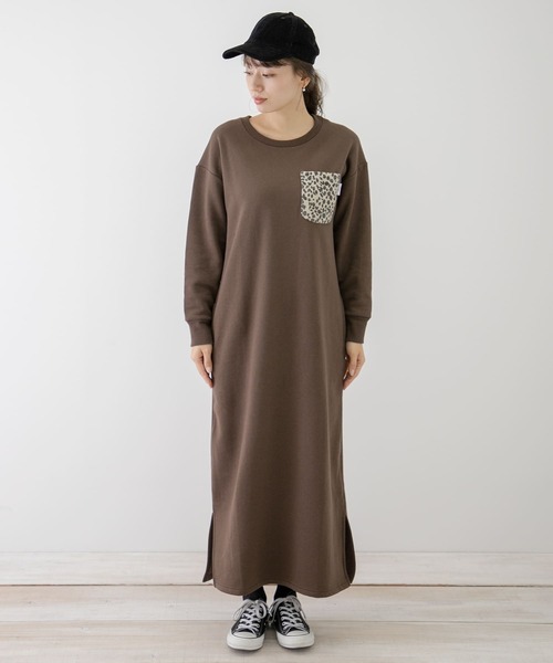 URBAN RESEARCH Sonny Label（アーバンリサーチサニーレーベル）の「【WEB限定】ハリスツイードポケット付きスウェットワンピース（ワンピース・レディース・ネイビー/ブラウン/カーキ・FREE）」の19枚目の写真
