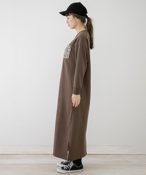 URBAN RESEARCH Sonny Label（アーバンリサーチサニーレーベル）の「【WEB限定】ハリスツイードポケット付きスウェットワンピース（ワンピース・レディース・ネイビー/ブラウン/カーキ・FREE）」の20枚目の写真