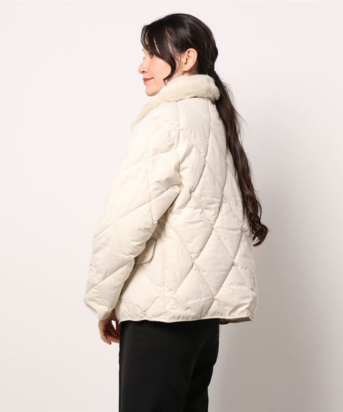 FRP（エフアールピー）の「YUGA フェイクムートン　ボア　キルティング　ジャケットコート（ダウンジャケット/コート・レディース・ブラック/キャメル/オフホワイト・L/M/XL）」の9枚目の写真