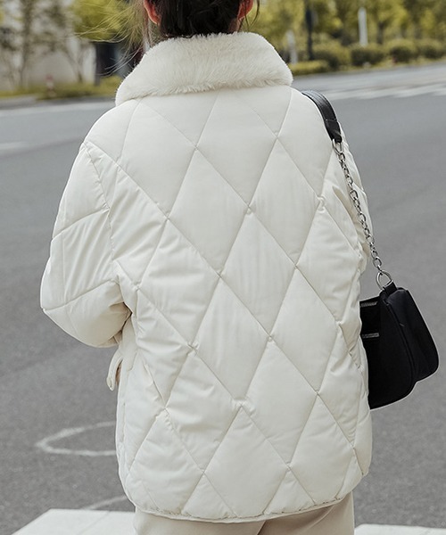 FRP（エフアールピー）の「YUGA フェイクムートン　ボア　キルティング　ジャケットコート（ダウンジャケット/コート・レディース・ブラック/キャメル/オフホワイト・L/M/XL）」の17枚目の写真