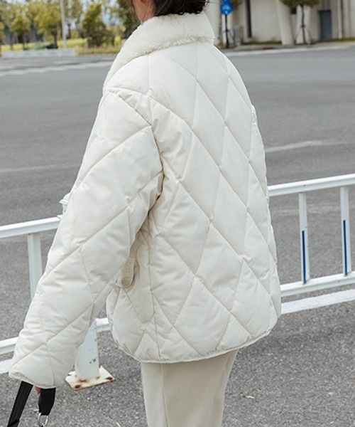 FRP（エフアールピー）の「YUGA フェイクムートン　ボア　キルティング　ジャケットコート（ダウンジャケット/コート・レディース・ブラック/キャメル/オフホワイト・L/M/XL）」の19枚目の写真