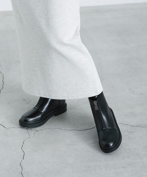 select MOCA（セレクトモカ）の「ハーフジップショートブーツ（ブーツ・レディース・ホワイト/ブラック/ブラウン・SMALL/MEDIUM/LARGE）」の6枚目の写真