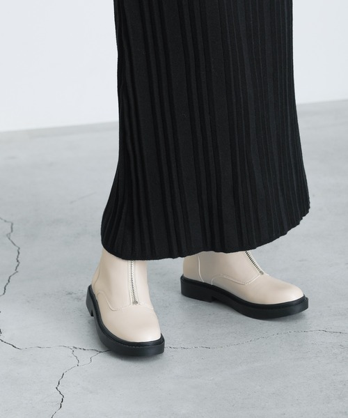 select MOCA（セレクトモカ）の「ハーフジップショートブーツ（ブーツ・レディース・ホワイト/ブラック/ブラウン・SMALL/MEDIUM/LARGE）」の7枚目の写真