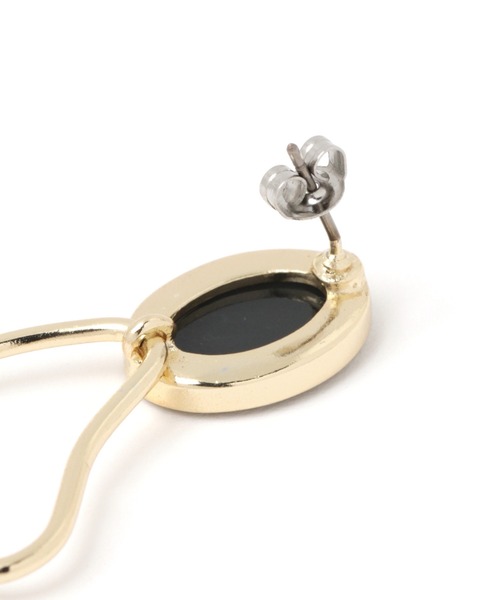 LAKOLE（ラコレ）の「アシメ変形リングピアス / 257253（ピアス（両耳用）・レディース・グレー/グリーン・FREE）」の3枚目の写真