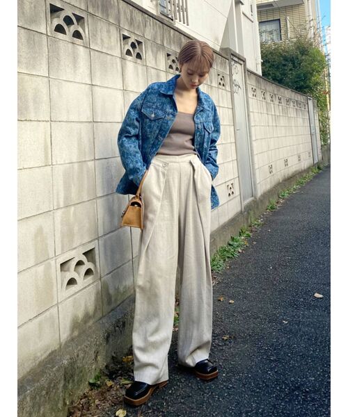 EMODA（エモダ）の「ホールドボタンルーズパンツ（その他パンツ・レディース・アイボリー/ブラック/グリーン・SMALL/MEDIUM）」の6枚目の写真