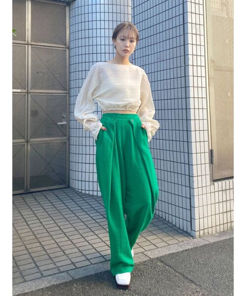 EMODA（エモダ）の「ホールドボタンルーズパンツ（その他パンツ・レディース・アイボリー/ブラック/グリーン・SMALL/MEDIUM）」の9枚目の写真