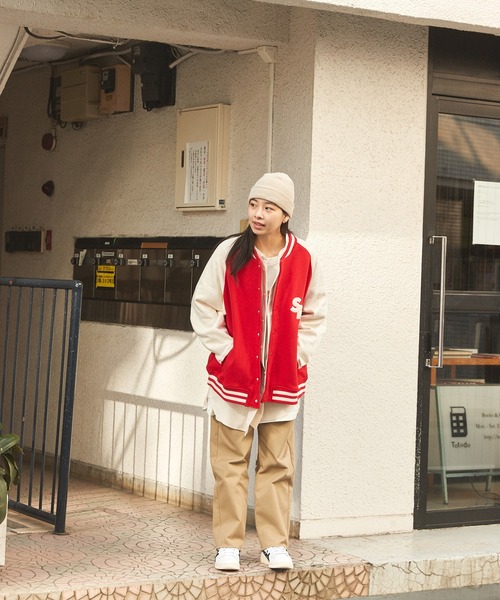 SPOC STORE（スポックストア）の「【SPOC STORE】サガラワッペン/ラグランスウェットスタジャン（スタジャン・レディース・ブラック/ネイビー/レッド/グリーン・M/L）」の20枚目の写真