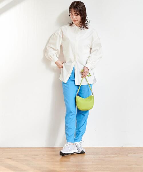 【WEB限定】［TALL/H166㎝～］コットンシルクバンドカラーシャツ