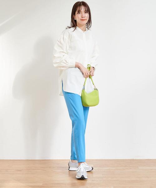 【WEB限定】［TALL/H166㎝～］コットンシルクバンドカラーシャツ