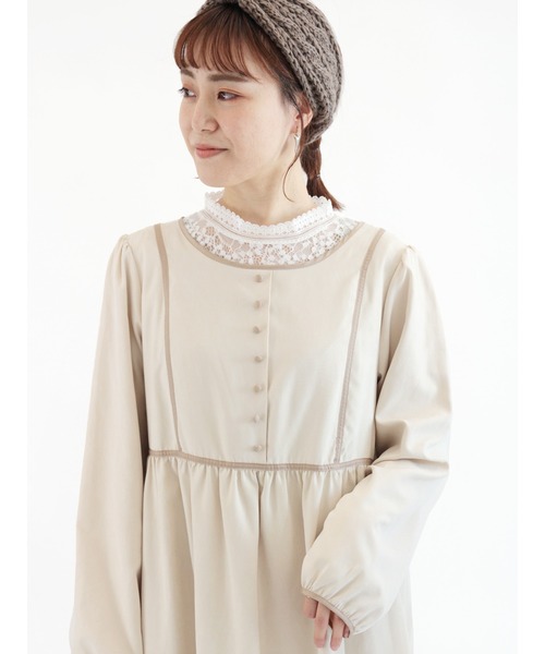 ehka sopo（エヘカソポ）の「配色パイピングワンピース（ワンピース・レディース・キナリ/ミント/モカ・ﾌﾘ-）」の14枚目の写真