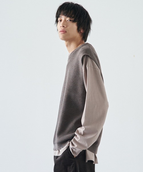 WYM LIDNM（ウィム バイ リドム）の「ノースリーブニット（ニット/セーター・メンズ・ブラウン・M）」の6枚目の写真