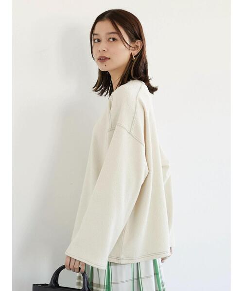Green　Parks（グリーンパークス）の「表面感配色カットプルオーバー＊（Tシャツ/カットソー・レディース・サックスブルー/ホワイト系その他2・FREE）」の6枚目の写真