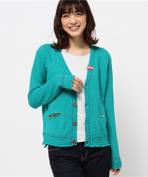 チチカカ（チチカカ）の「スラブチロリーカーディガン（カーディガン/ボレロ・レディース・グレー/ブラック/イエロー/グリーン・MEDIUM/LARGE）」の9枚目の写真