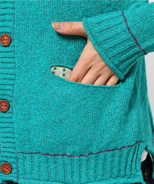 チチカカ（チチカカ）の「スラブチロリーカーディガン（カーディガン/ボレロ・レディース・グレー/ブラック/イエロー/グリーン・MEDIUM/LARGE）」の15枚目の写真