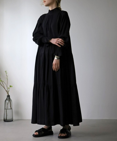 UNFIELD(アンフィールド)の「【UNFIELD】2WAYリボンティアードワンピース(ワンピース・レディース・ブラック/ベージュ・FREE)」の6枚目の写真