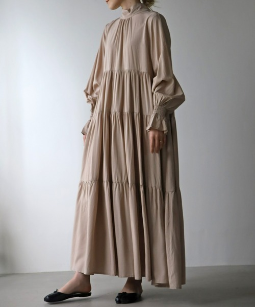 UNFIELD(アンフィールド)の「【UNFIELD】2WAYリボンティアードワンピース(ワンピース・レディース・ブラック/ベージュ・FREE)」の17枚目の写真