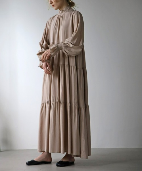 UNFIELD(アンフィールド)の「【UNFIELD】2WAYリボンティアードワンピース(ワンピース・レディース・ブラック/ベージュ・FREE)」の16枚目の写真