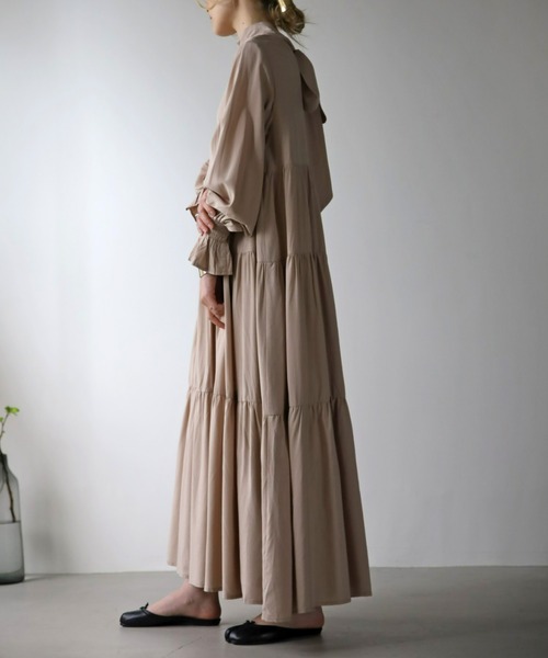 UNFIELD(アンフィールド)の「【UNFIELD】2WAYリボンティアードワンピース(ワンピース・レディース・ブラック/ベージュ・FREE)」の20枚目の写真