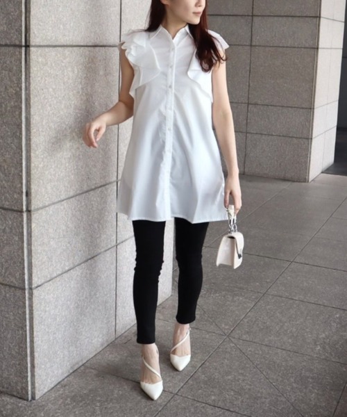 MIIA（ミーア）の「ハイウエストスキニーパンツ（デニムパンツ・レディース・ブラック/オフホワイト/インディゴブルー・FREE）」の4枚目の写真