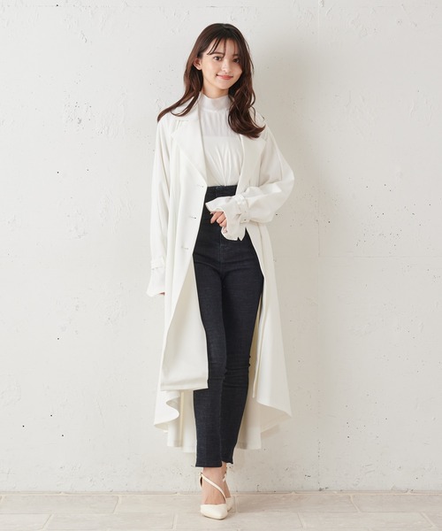 MIIA（ミーア）の「ハイウエストスキニーパンツ（デニムパンツ・レディース・ブラック/オフホワイト/インディゴブルー・FREE）」の6枚目の写真