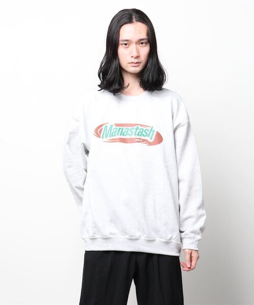 MANASTASH(マナスタッシュ)の「MANASTASH/マナスタッシュ MANASTAWAY SWEAT CREW スウェットクルー(スウェット・メンズ・グレー/ライトグレー・MEDIUM/LARGE/X-LARGE)」の1枚目の写真