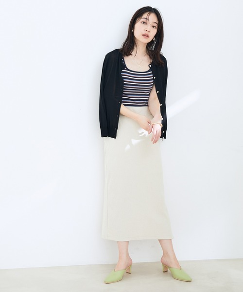 【UVケア・接触冷感】いろいろボタン7分袖カーディガン【洗濯機可】