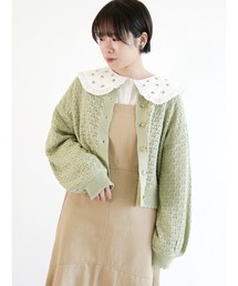ehka sopo | 透かし編みクルーネックカーディガン(カーディガン/ボレロ)