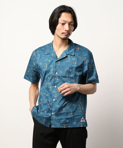 KRIFF MAYER（クリフメイヤー）の「さらさらエアー開襟半袖シャツ（シャツ/ブラウス・メンズ・その他5/ネイビー/カラフル/チャコール/キャメル・LARGE/MEDIUM/SMALL/X-LARGE）」の3枚目の写真