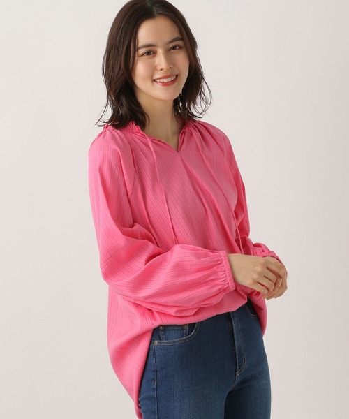 LEPSIM（レプシィム）の「ギャザーVネックブラウス　259277（シャツ/ブラウス・レディース・オフホワイト/ピンク/ブルー・FREE）」の14枚目の写真